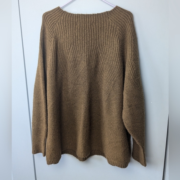 VIOLETA By MANGO Plus Size Crewneck Women Size XXL Brown Color Soft - Picture 8 of 10